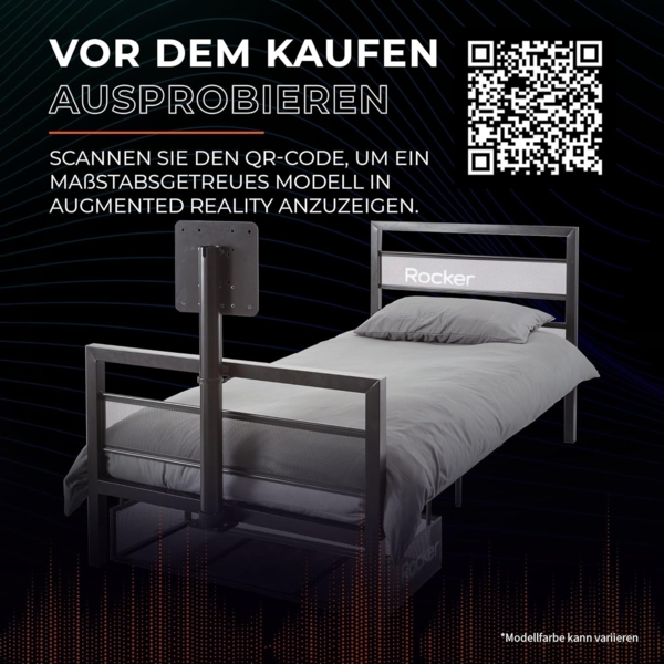 X Rocker Basecamp Metall Gaming-Bett mit TV-Halterung für Kinder & Jugendliche - schwarz Bild 7