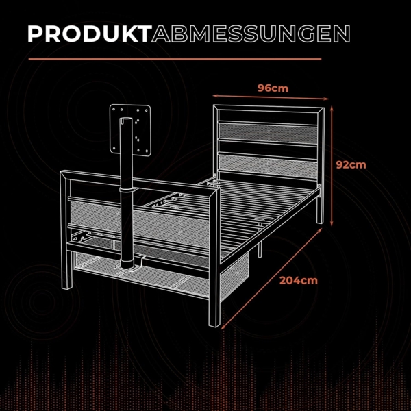 X Rocker Basecamp Metall Gaming-Bett mit TV-Halterung für Kinder & Jugendliche - schwarz Bild 2