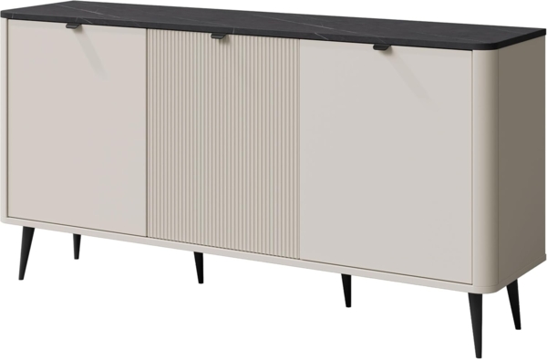 Kommode Rotevio 3D RE08 (Farbe: Cashmere / Cashmere + Steingrau)