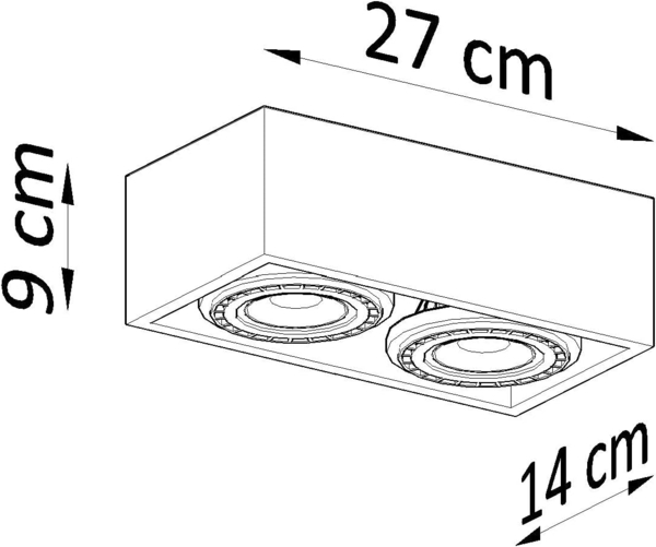 Deckenleuchte, Beton Grau, 2-flammig, L 27 cm Bild 4