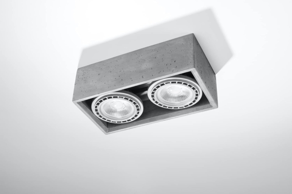 Deckenleuchte, Beton Grau, 2-flammig, L 27 cm Bild 2