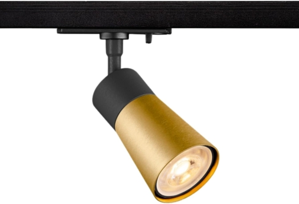 SLV PURI 2.0 Cone, 1~ Spot, GU10, 1x max. 6W, schwarz / gold - Leuchten mit 1 Phasen Adapter