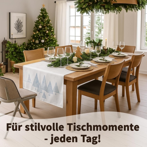 matches21 HOME & HOBBY Tischdecke 85x85 cm Tischtuch dunkelgrün edle Tannenbäume für Weihnachten (1-tlg), Ideal für Advent und Weihnachtsdeko Bild 5