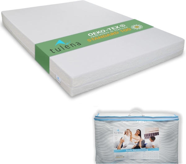 Matratzenersatzbezug Matratzenbezug aus weißer Baumwolle TULENA, Größe 80x200 cm, 14-16 cm, Baumwolle, Weiß, Öko-Tex zertifiziert Bild 1