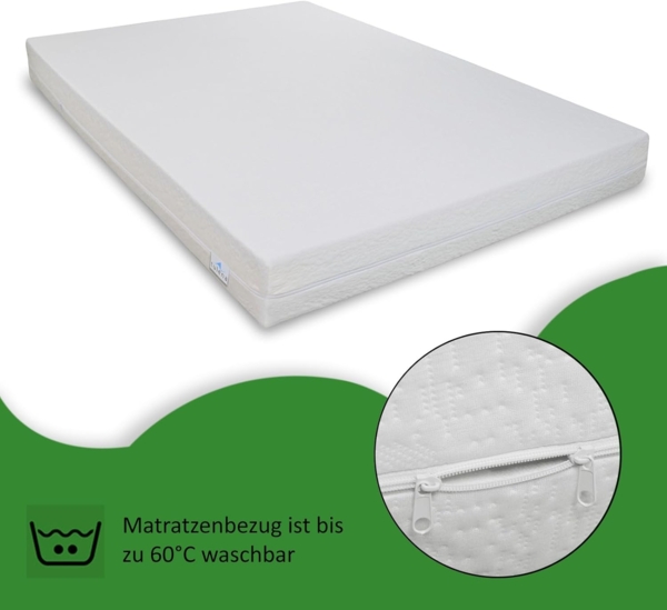 Matratzenersatzbezug Matratzenbezug aus weißer Baumwolle TULENA, Größe 80x200 cm, 14-16 cm, Baumwolle, Weiß, Öko-Tex zertifiziert Bild 3