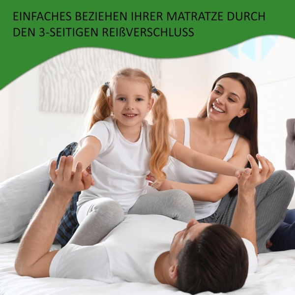 Matratzenersatzbezug Matratzenbezug aus weißer Baumwolle TULENA, Größe 80x200 cm, 14-16 cm, Baumwolle, Weiß, Öko-Tex zertifiziert Bild 4