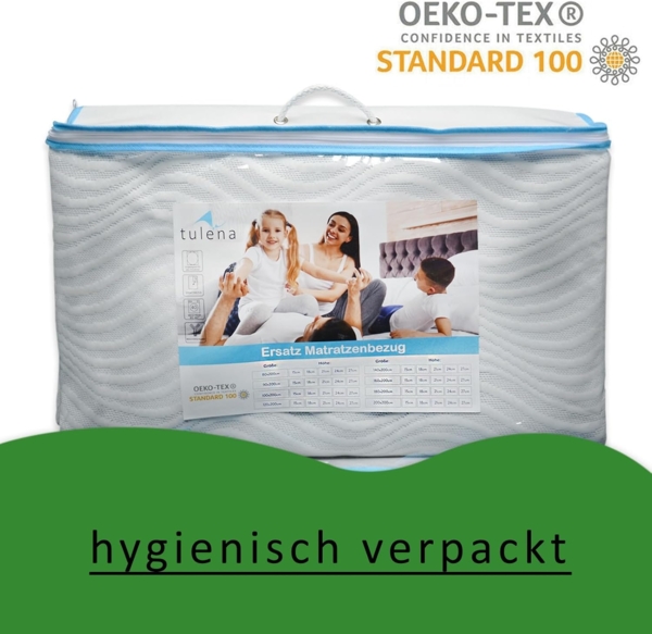 Matratzenersatzbezug Matratzenbezug aus weißer Baumwolle TULENA, Größe 80x200 cm, 14-16 cm, Baumwolle, Weiß, Öko-Tex zertifiziert Bild 2