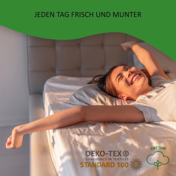 Matratzenersatzbezug Matratzenbezug aus weißer Baumwolle TULENA, Größe 80x200 cm, 14-16 cm, Baumwolle, Weiß, Öko-Tex zertifiziert Bild 6