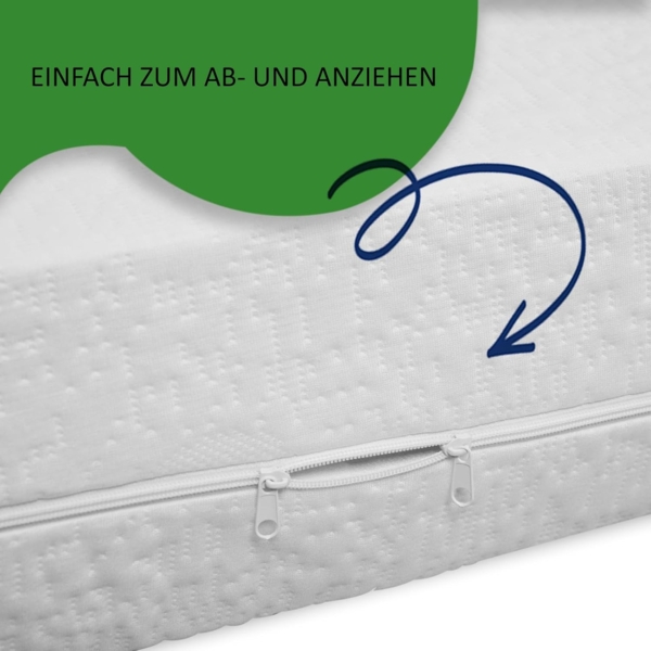 Matratzenersatzbezug Matratzenbezug aus weißer Baumwolle TULENA, Größe 80x200 cm, 14-16 cm, Baumwolle, Weiß, Öko-Tex zertifiziert Bild 5