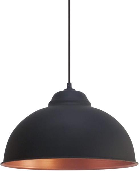 Eglo 49247 Hängeleuchte Truro 2 Stahl schwarz, kupfer E27 1X40W H:110cm Ø37cm dimmbar