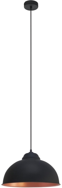 Eglo 49247 Hängeleuchte Truro 2 Stahl schwarz, kupfer E27 1X40W H:110cm Ø37cm dimmbar