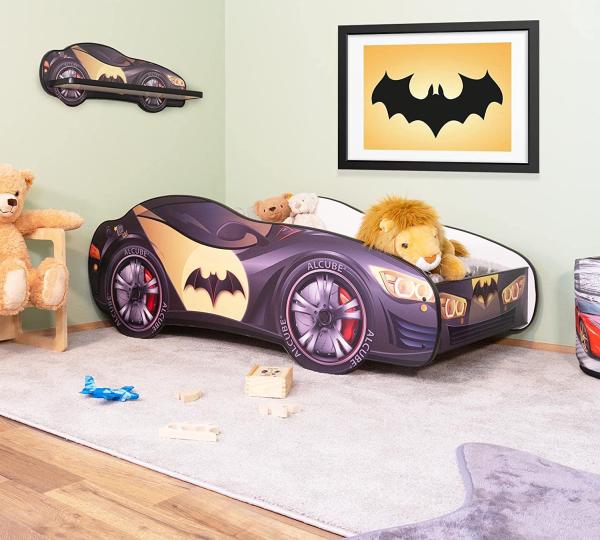 Autobett PKW BAT CAR mit Wandregal 140x70 cm