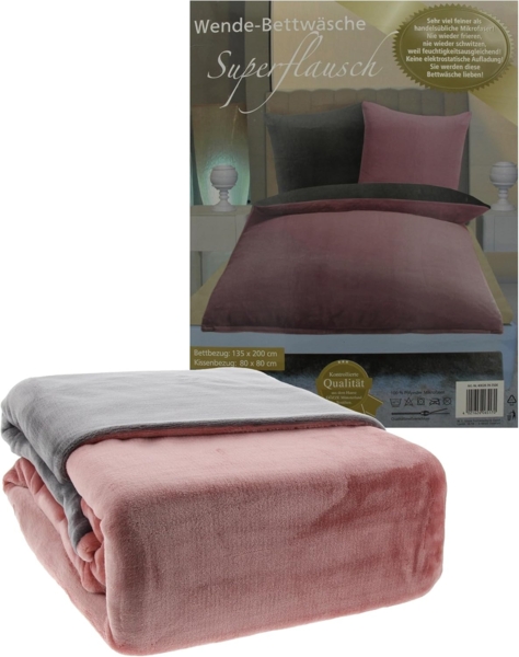 Gözze Wendebettwäsche Superflausch in Gr. 135x200 oder 155x220 cm, Microfaser, 2 teilig, Fleece kuschelig warm im Winter, Bettwäsche mit Wendeoptik Bild 6