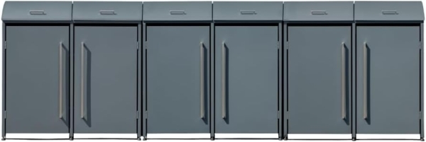 Westmann Metall Mülltonnenbox Moderna 6 | 6x240 L | Anthrazit | 83 x 417 x 135 cm