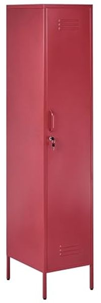Beliani 'FROME' Garderobenschrank, Stahl rot, 185 x 50 x 38 cm