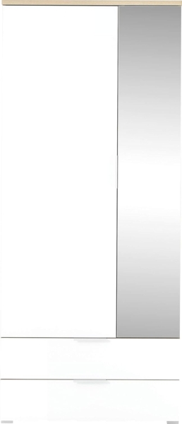 Garderobenschrank Turin / GW-TELDE, Glas, Holzwerkstoff, Weiß, Holzfarben, 85 x 197 x 39 cm Bild 4