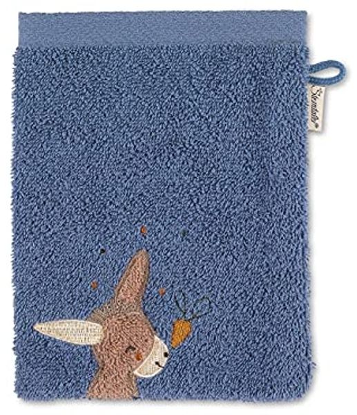 Waschhandschuh Dreierpack Esel Emmilius mittelblau - Sterntaler 7202186