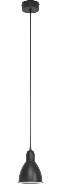 Eglo 49464 Pendelleuchte PRIDDY Vintage Retrostyle Stahl schwarz, weiss E27 1X40W H:110cm Ø15,5cm dimmbar