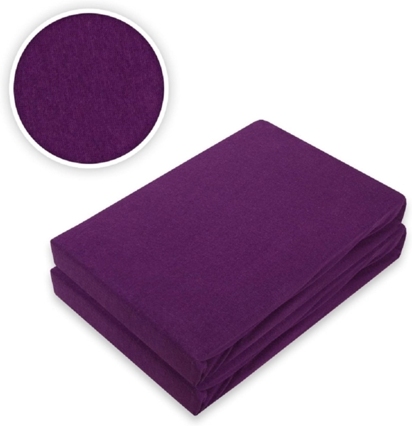 Jersey Spannbettlaken Doppelpack 140 - 160 x 200 cm Lila Bild 2