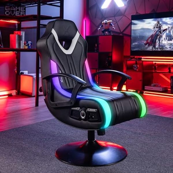 X Rocker Fury 2.1 Gaming-Sessel mit Audiosystem, Subwoofer & RGB-Beleuchtung - schwarz