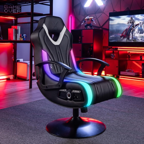 X Rocker Gaming-Stuhl Fury RGB 2.1 Gaming Sessel mit RGB Beleuchtung & 2.1 Soundsystem