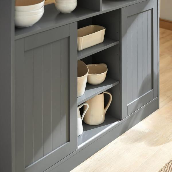 Kücheninsel mit erweiterbarer Arbeitsfläche MDF Grau FSB36-HG Bild 8