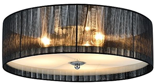 Deckenleuchte Helena 3x E27 Ø40x12 cm Organza Schwarz/Weiß lux. pro