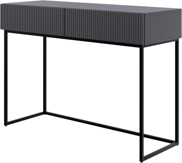 Selsey 'Veldio' Schminktisch mit 2 Schubladen, schwarz, ca. 79 x 110 x 40 cm