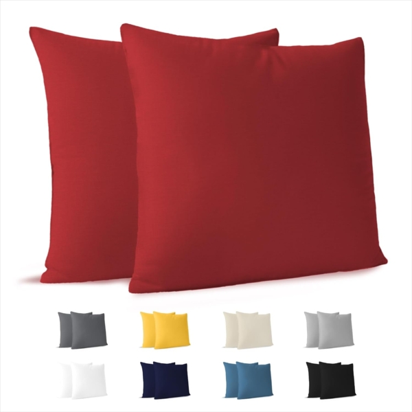 Kissenbezug 80x80 (Set mit 2) - 100% Jersey Baumwolle 150 g/qm Kissenbezüge -Rot - Für Kissen 80x80 cm - Kissenhülle - Kissenbezug - Resistent und Hypoallergen - Dreamzie