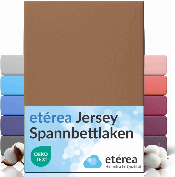 etérea Comfort Jersey Spannbettlaken Mokka 180x200 cm - 200x200 cm