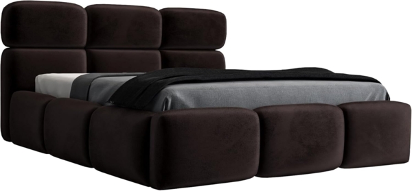 Polsterbett MAROKO 140x200 mit Matratze, Bettkasten und Lattenrost. Farbe: Espresso 6