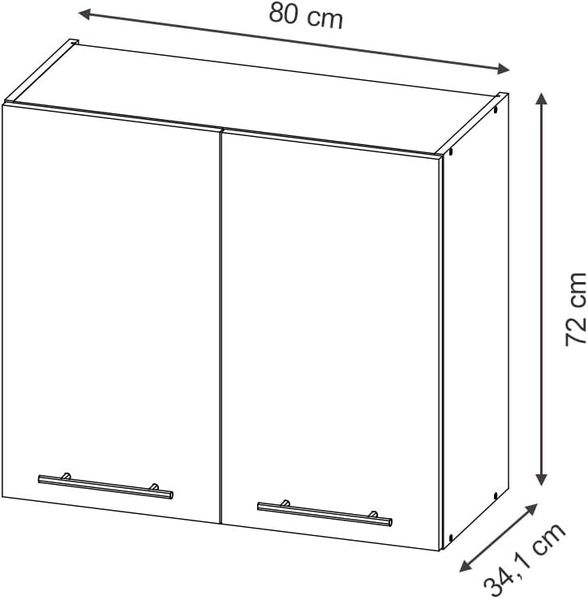 Küchenglasschrank Fame-Line Eiche Paneel 80 cm Vicco Bild 2