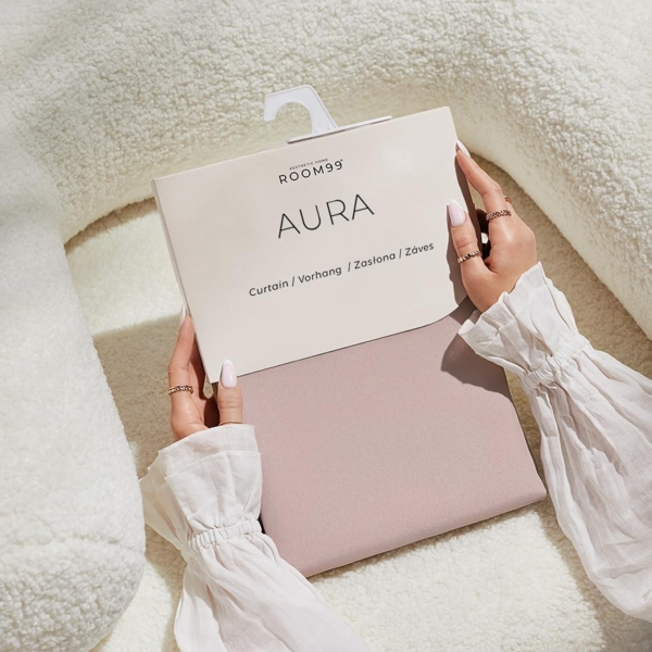ROOM99 Vorhang mit Silberen Ösen Aura 140x250 cm Breite x Höhe Schiebegardinen Modern Curtain Wohnzimmer Schlafzimmer Puderrosa, 1 Stück Bild 4