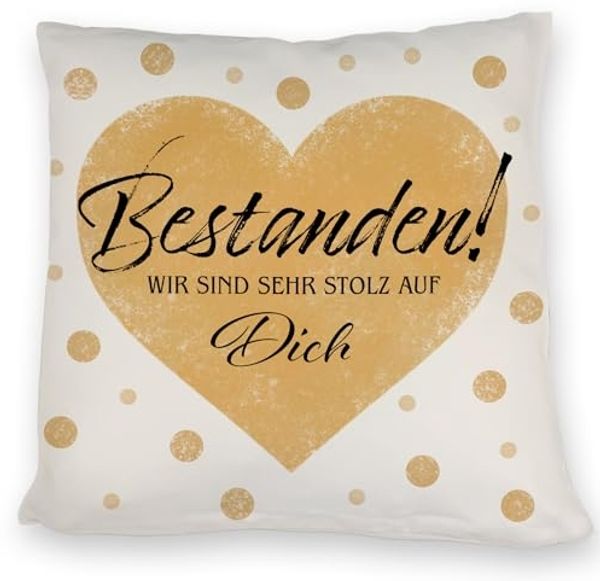 speecheese Dekokissen Bestanden Kissen mit Spruch Wir sind sehr stolz auf Dich