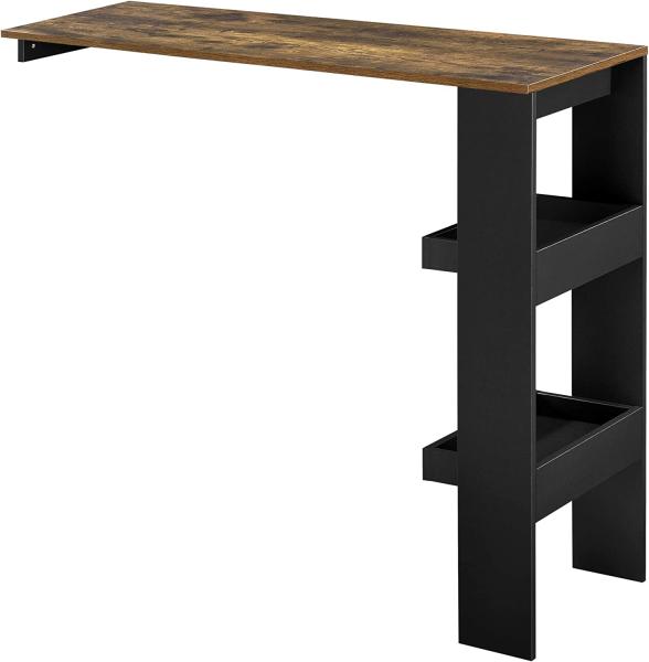 Bartisch Bromölla 120x45x106 cm Schwarz/Eiche dunkel en. casa