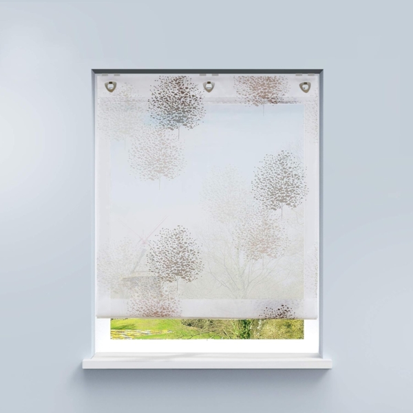 Delien Scheibengardine Beyza (2 St), Stangendurchzug, transparent, Zweifarbig