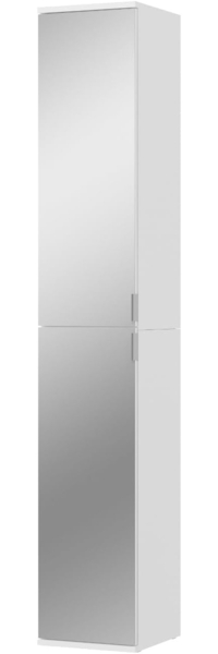 Stauraumschrank mit Spiegel SystemX in weiß 30 x 193 cm