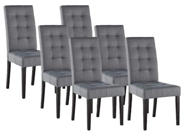 Vente-unique - VILLOSA Stuhl Stoff Grau - B 61 cm x H 100 cm x L 48 cm