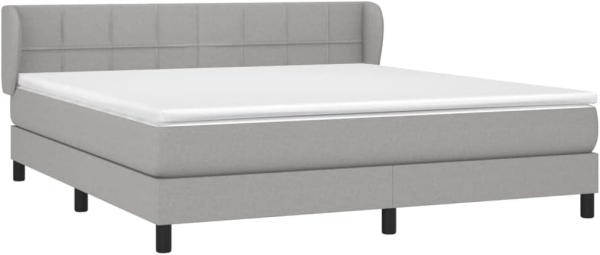 vidaXL Boxspringbett mit Matratze Hellgrau 160x200 cm Stoff 3126253