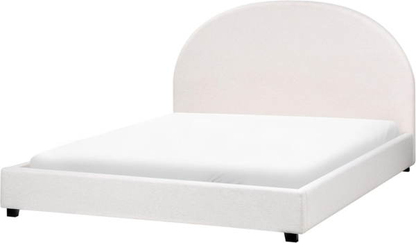 Bett mit Lattenrost Stoff VAUCLUSE 160 x 200 cm Cremeweiß