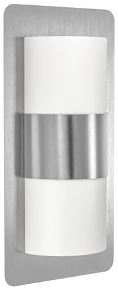 Eglo 98085 LED Outdoor Wandleuchte CISTIERNA edelstahl weiß E27 L:18cm H:35cm T:9cm IP44 dimmbar