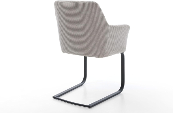 Freischwinger Xana-Flex mit Armlehnen Cord Silbergrau Freischwinger flach Schwarz Taschenfederkern Bild 6