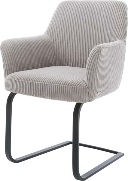 Freischwinger Xana-Flex mit Armlehnen Cord Silbergrau Freischwinger flach Schwarz Taschenfederkern Bild 1