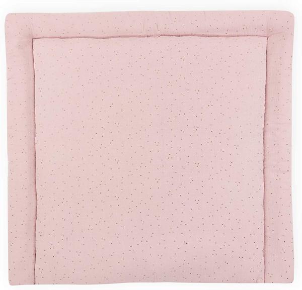 KraftKids Wickelauflage in Musselin goldene Punkte auf Rosa, Wickelunterlage 75x70 cm (BxT), Wickelkissen Bild 1
