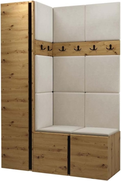 Garderoben-Set Monati IX, Artisan Eiche / Artisan Eiche + Schwarz, Farbe: Manila 02