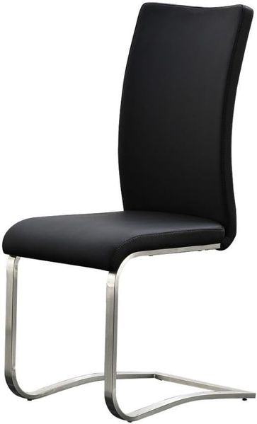 Robas Lund Esszimmerstuhl 2-er Set schwarz, Stuhl belastbar bis 130 kg, mit Kunstlederbezug, Gestell Edelstahl, 52l x 43b x 103h centimeters