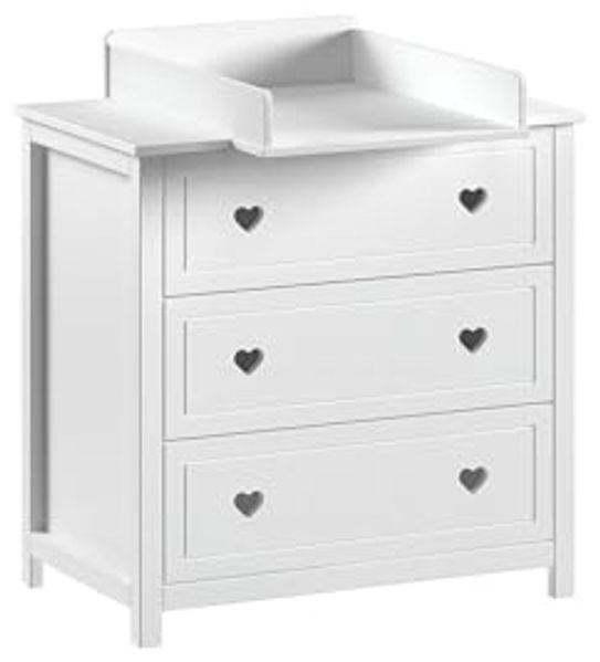 Wickelkommode >Amori< (2-teilig) in Weiß, Holzwerkstoff - 90x100,5x76cm (BxHxT)