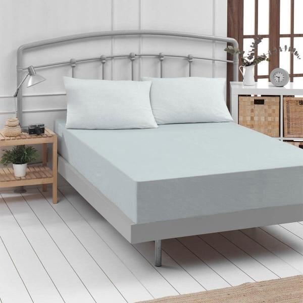 Traumschlaf Feinbiber Boxspring Spannbetttuch|200x200 cm| silber