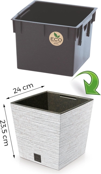 Annastore Pflanzkübel Blumentopf - Blumenübertopf für den Außen - Pflanzgefäß - Pflanztopf, Wetterfest, Inkl. Innentopf Bild 3