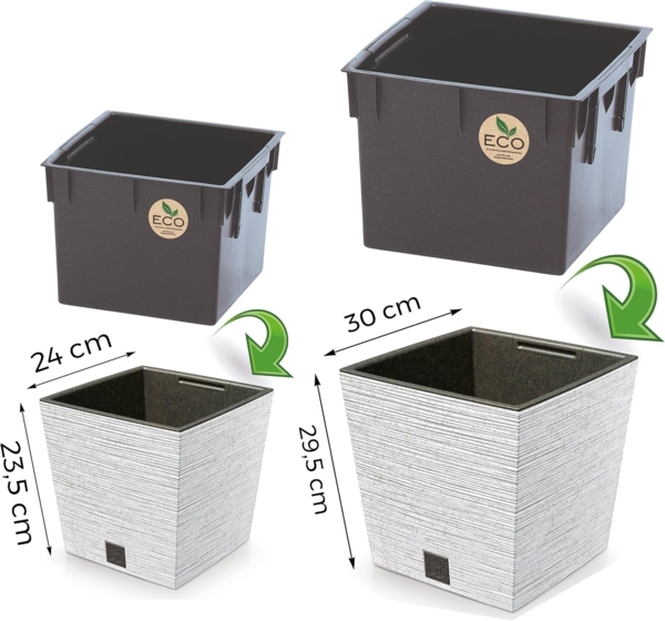 Annastore Pflanzkübel Blumentopf - Blumenübertopf für den Außen - Pflanzgefäß - Pflanztopf, Wetterfest, Inkl. Innentopf Bild 6